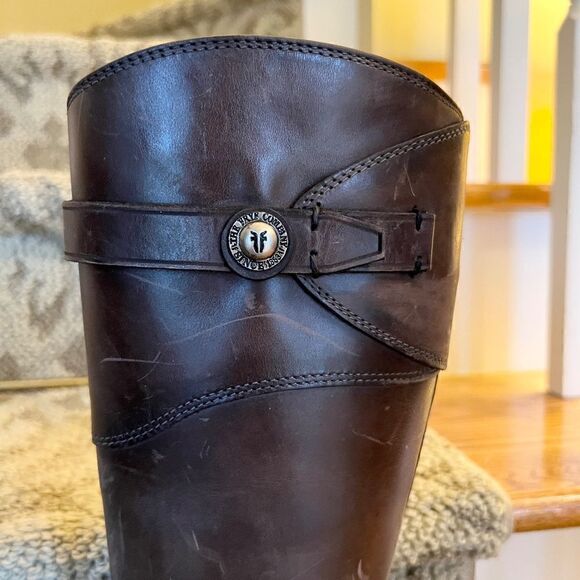 EUC Women's Frye Molly Knee High Riding Boots in Smoke Taupe Gray Size 6 B - Picture 2 of 7